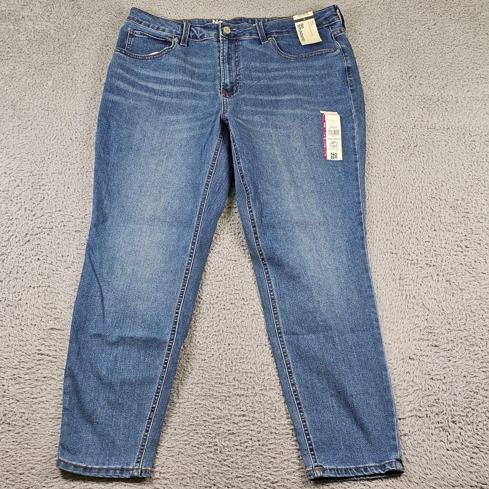 No Boundaries Jeans Womens‎ 16 Blue Skinny High Rise Stretch 5-Pocket Zip Fly